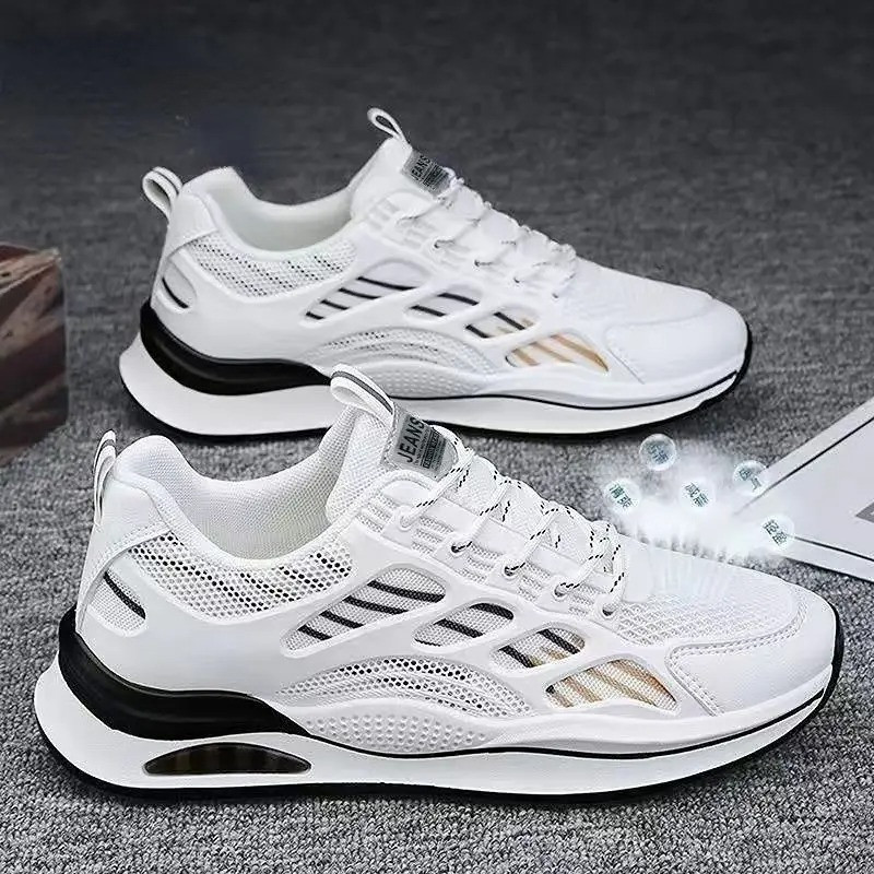 Summer Men Sneakers Platform Breathable Mesh All Match Little White Shoes for Students Outdoor Wear Running Fitness Casual Shoes
