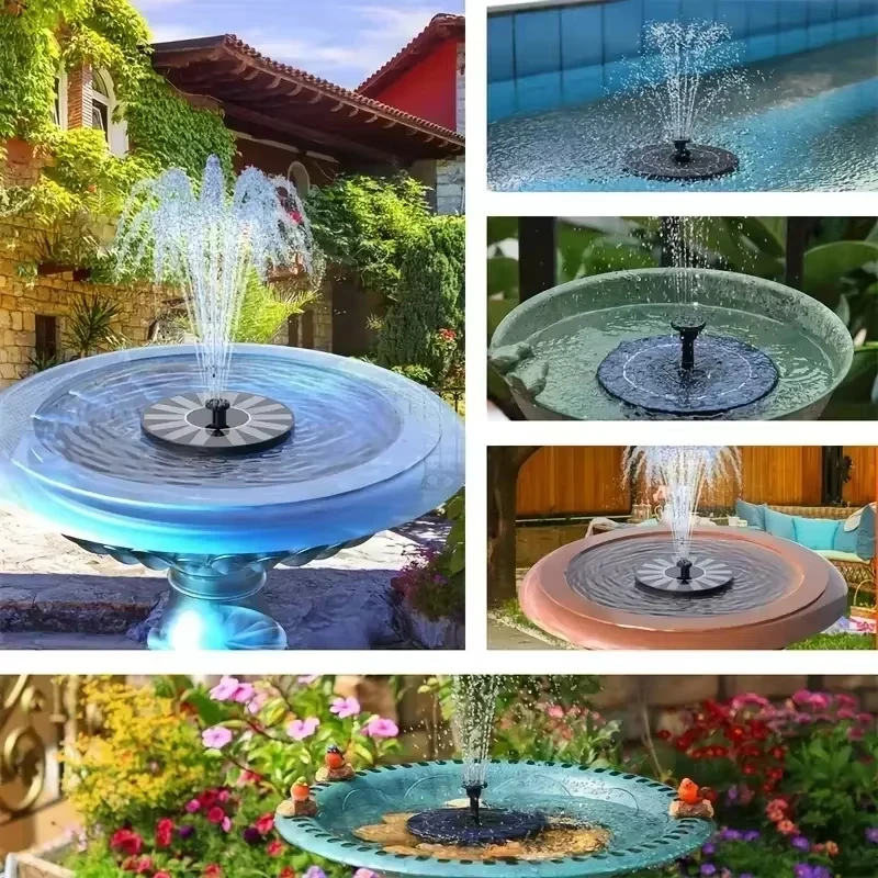 13cm Solar Fountain Pumps - Ideal for Outdoor Garden Pools, Bird Baths, Small Ponds. 8-Nozzle Floating Model